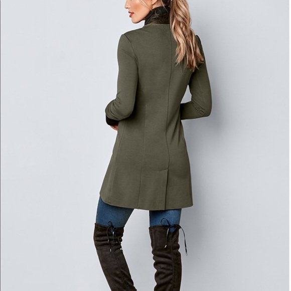 Knit Asymmetrical Button Front Jacket - Picture 3 of 4